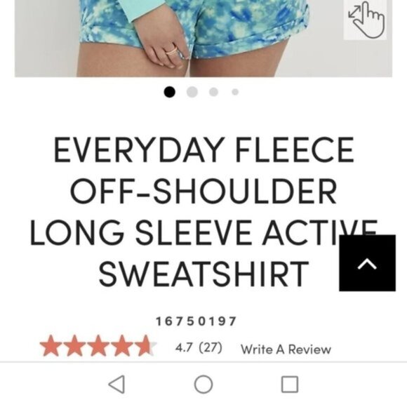 Torrid, sweatshirt off shoulder, lightweight, blue tie dye Size 3x - Picture 3 of 6